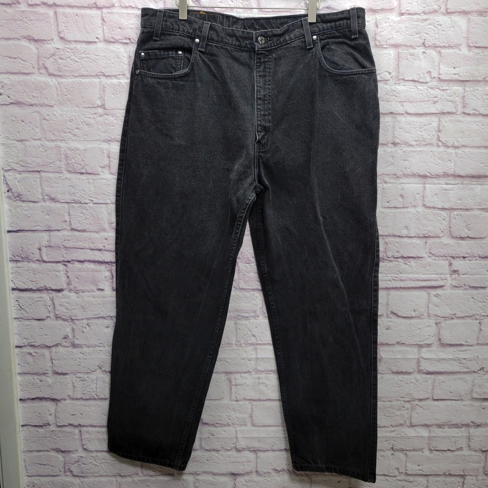 Vintage Levis 545 Brown Tab 90s Black Denim Jeans Sz 40x30 Loose Fit Made in USA
